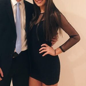 Astr mini dress long sleeve mesh